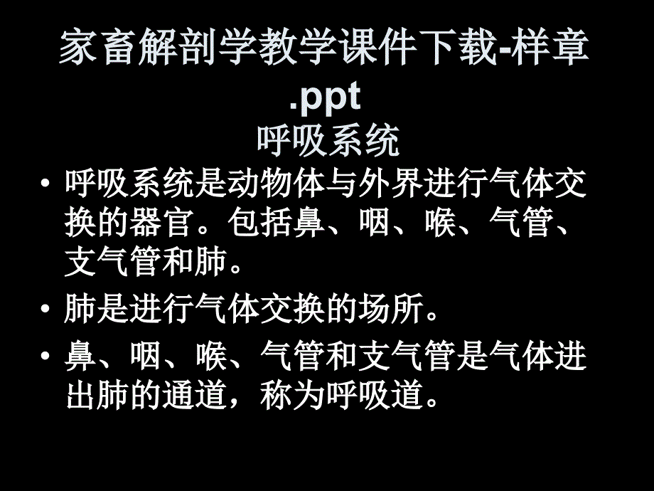 家畜解剖学教学课件样部分呼吸系统_第1页