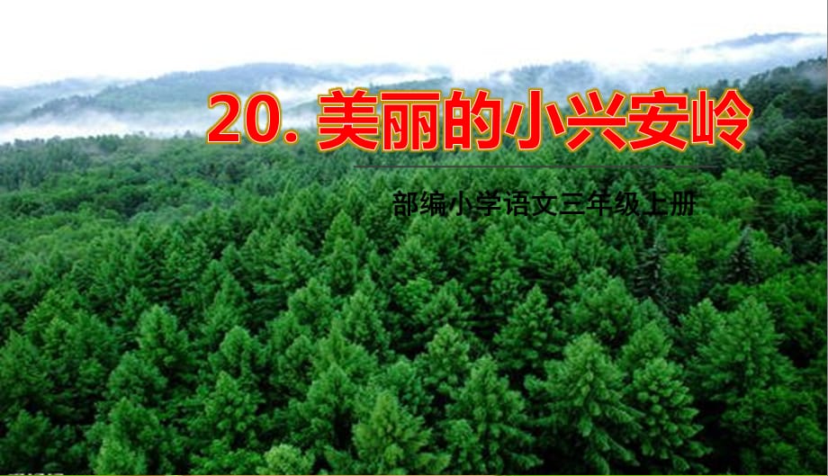 2020年小学语文人教部编版三年级上册 20.美丽的小兴安岭 精品课件_第1页