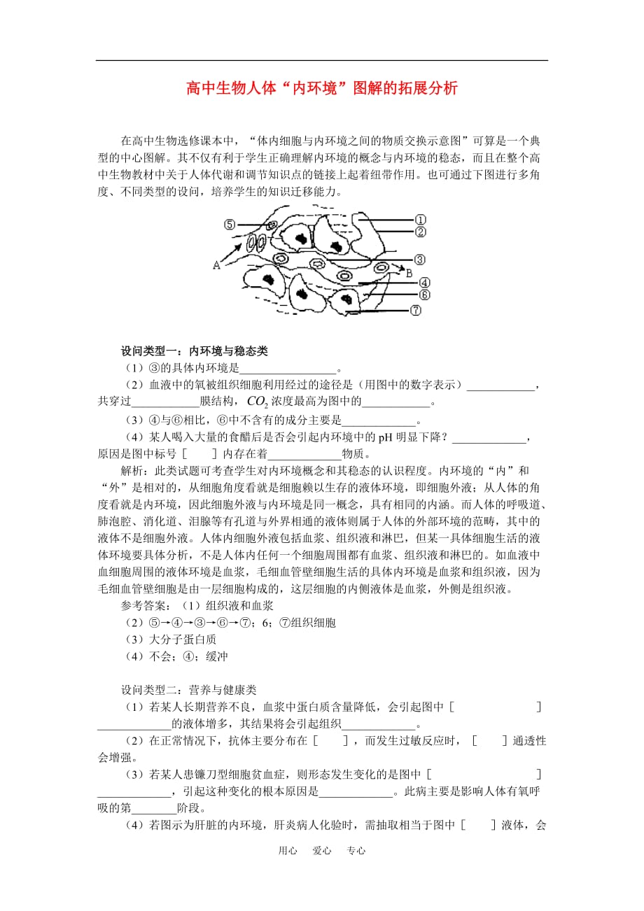 《高三生物 复习精品课件及资料高中生物人体“内环境”图解的拓展分析知识精讲》_第1页