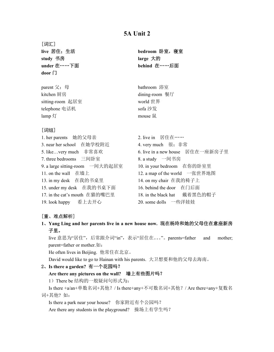 5AUnit2译林牛津版_第1页