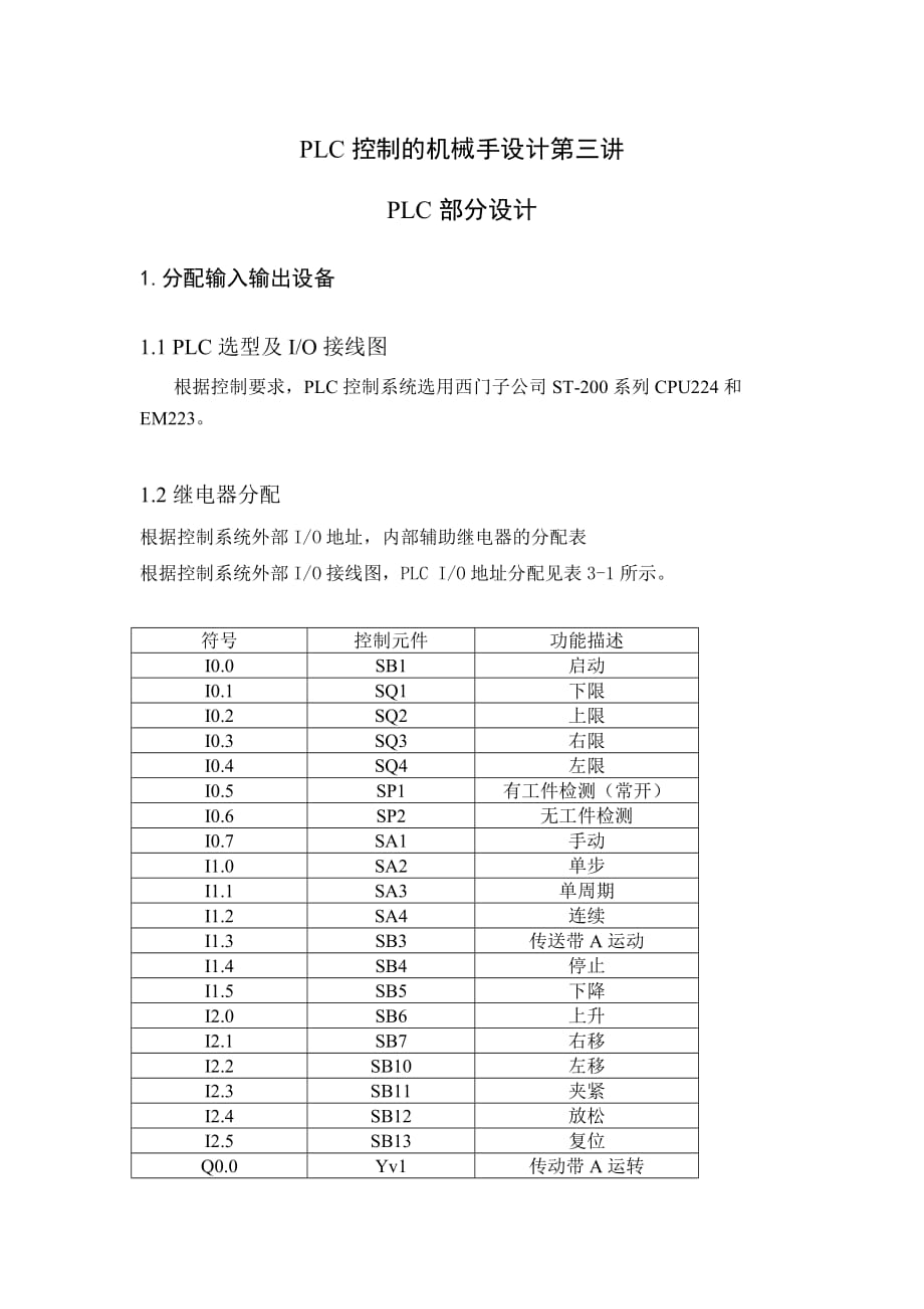 PLC控制的机械手设计第三讲_第1页
