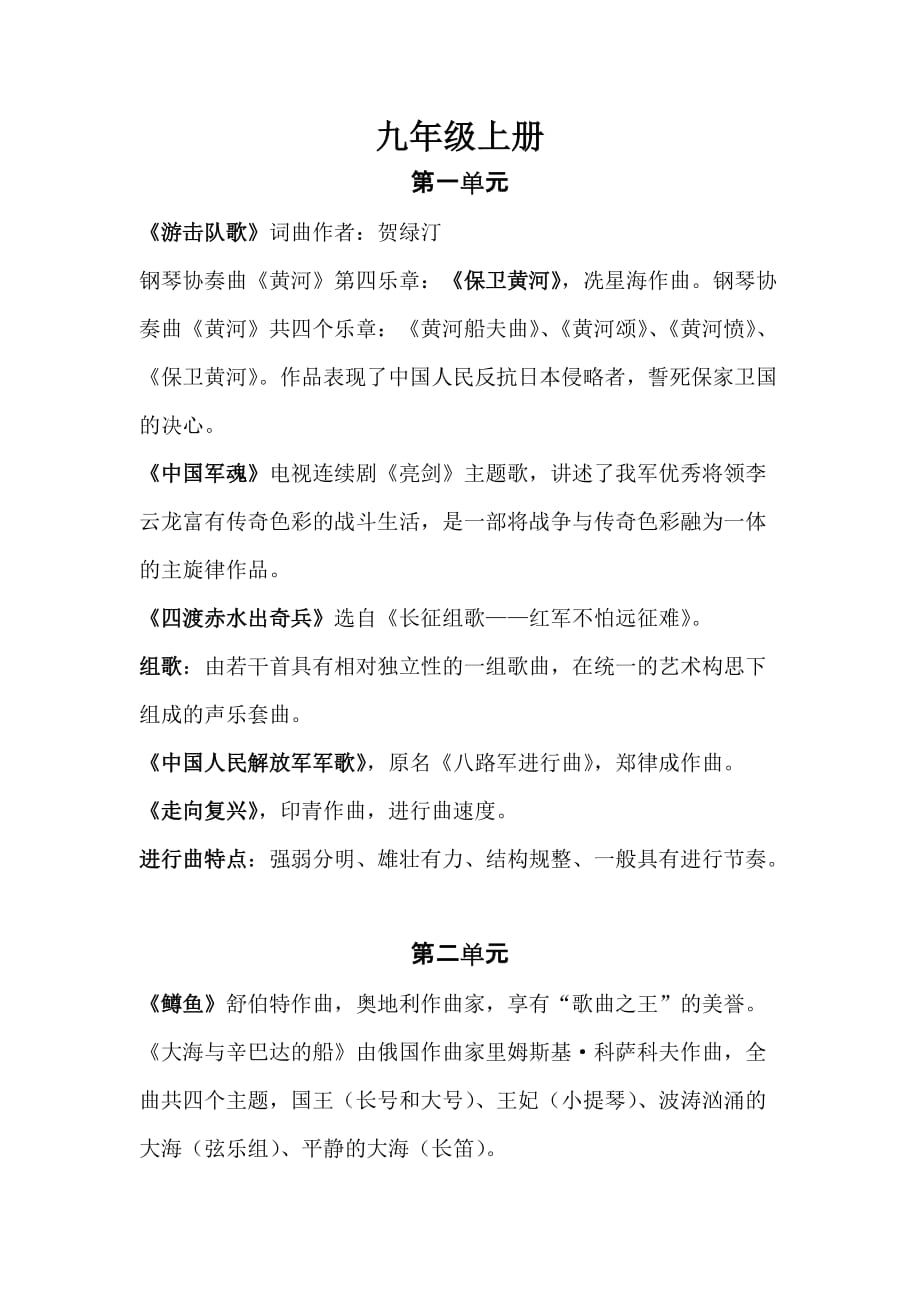 九年级上册音乐知识7页_第1页