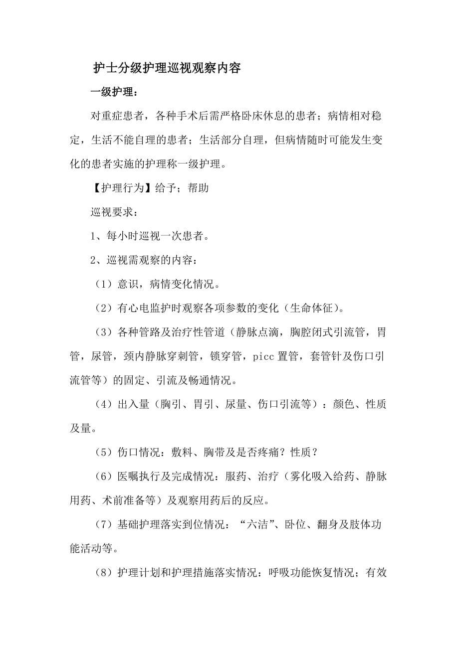 护士分级护理巡视观察内容4页_第1页