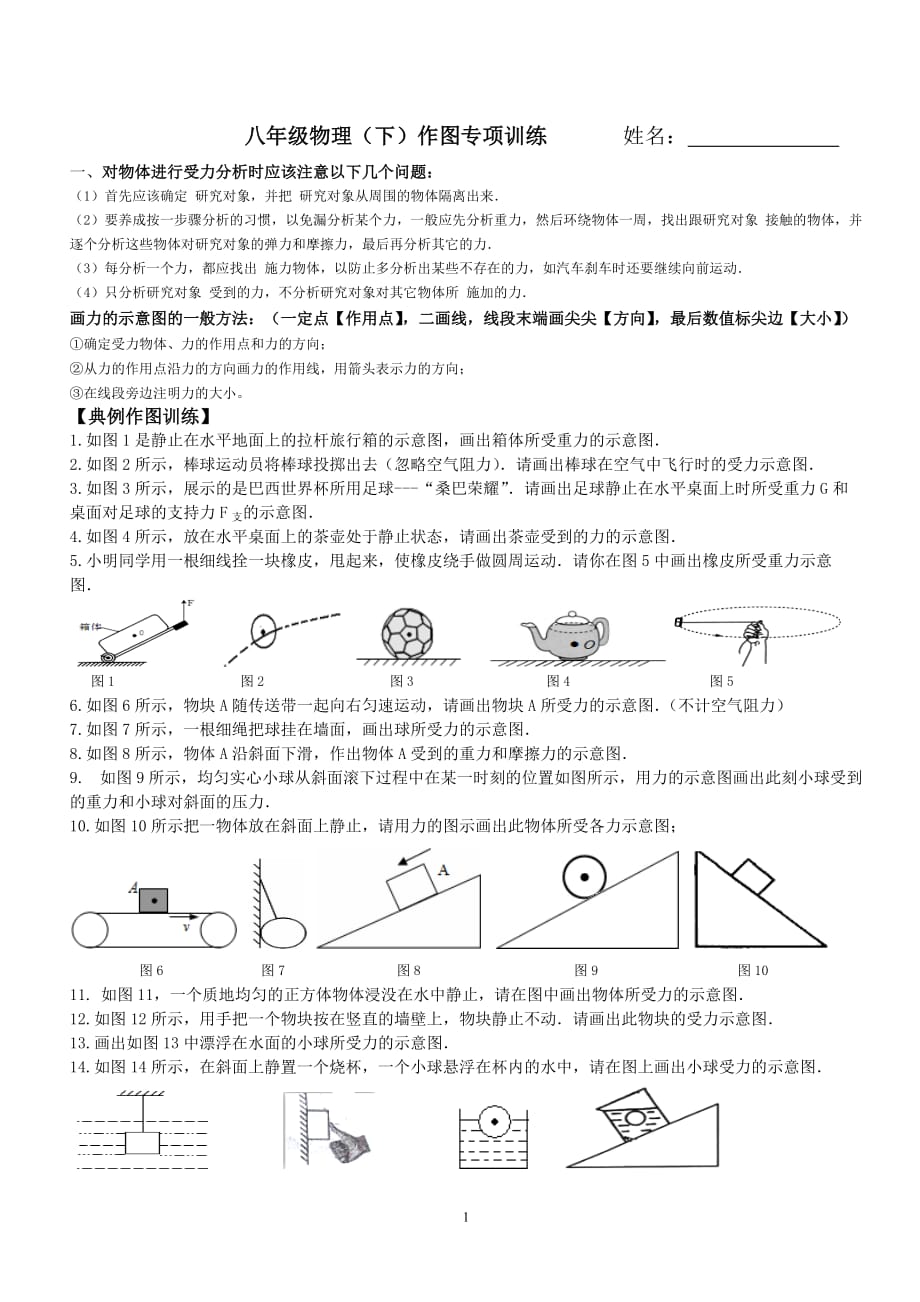新人教版八年级物理(下)作图专项训练及方法2页_第1页
