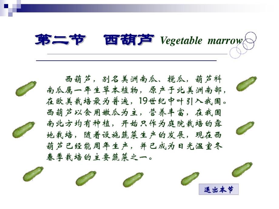 蔬菜栽培学第五章第二节西葫芦ppt课件-完整版_第1页
