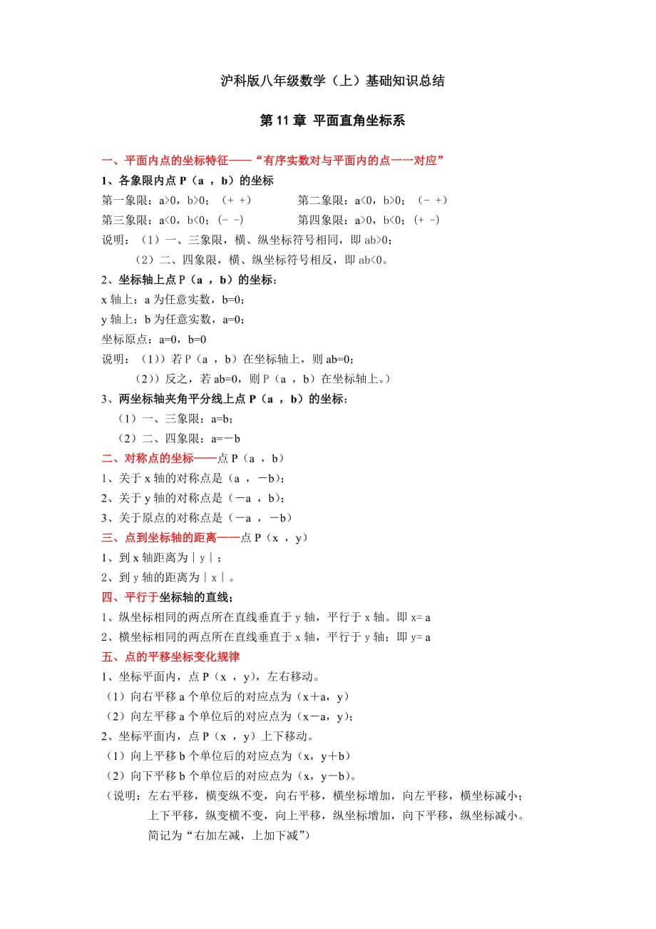 沪科八年级上数学总结8页_第1页
