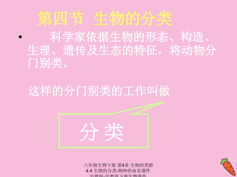 【最新】八年级生物下册 第4章 生物的类群 4.4 生物的分类-物种的命名_第1页