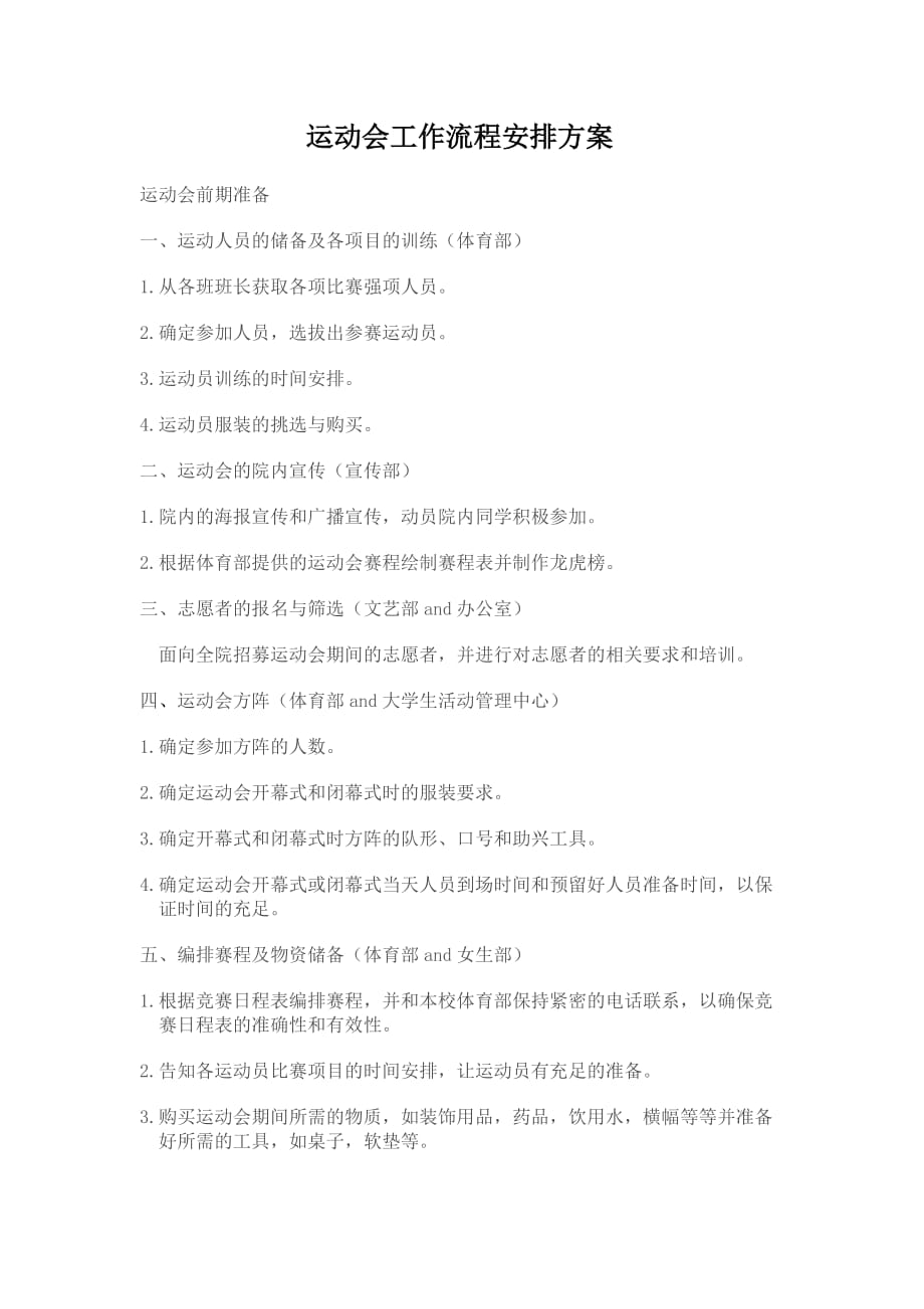 运动会工作流程安排方案(总2页)_第1页