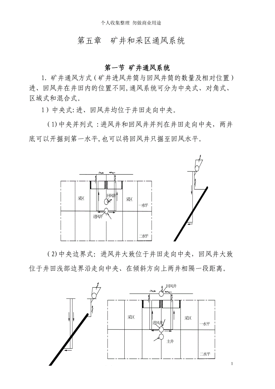 第五章 矿井和采区通风系统空气_第1页