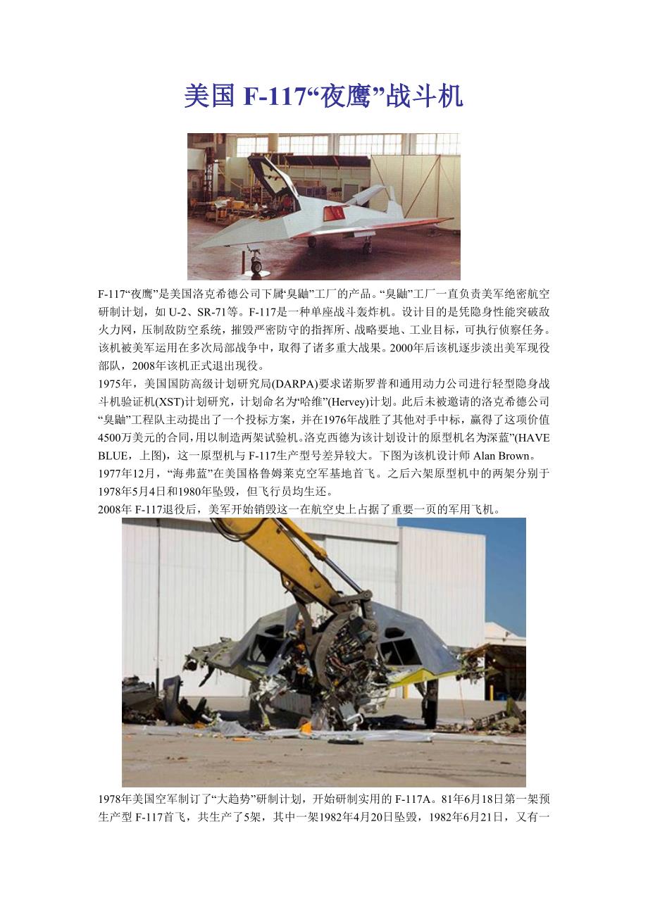 美国F-117“夜鹰”战斗机_第1页
