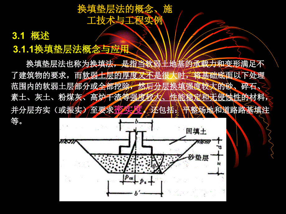 换填垫层法的概念施工技术与工程实例PPT培训课件_第1页