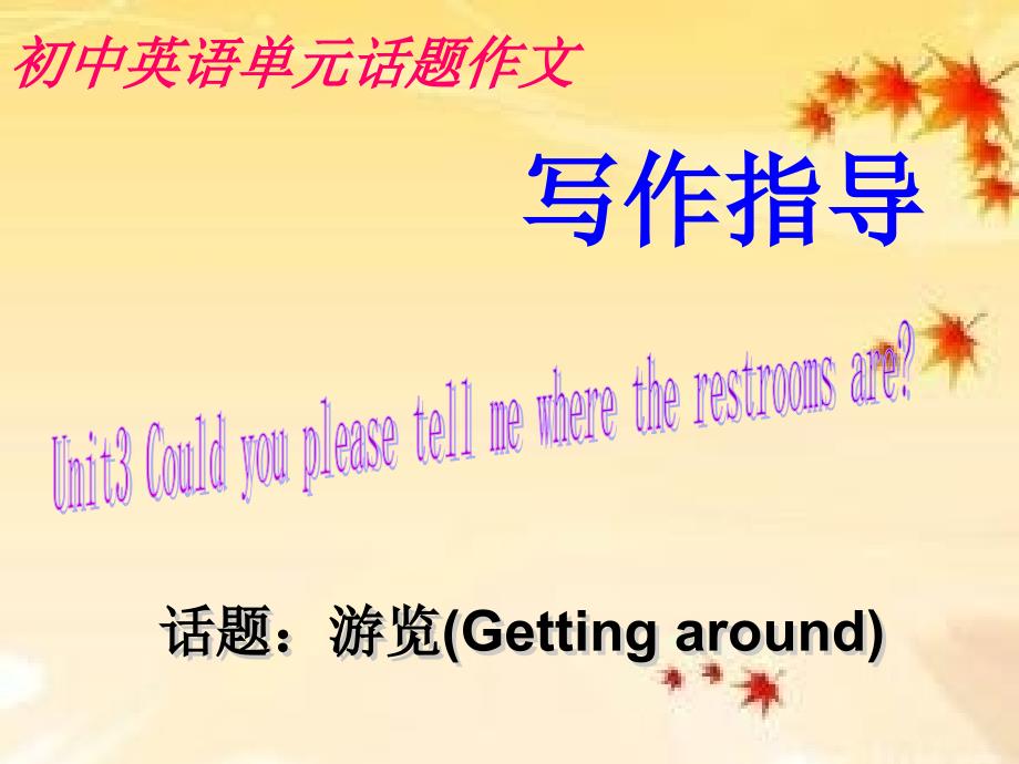 人教九年级Unit3 话题作文游览(Getting around) (共18张PPT)_第1页
