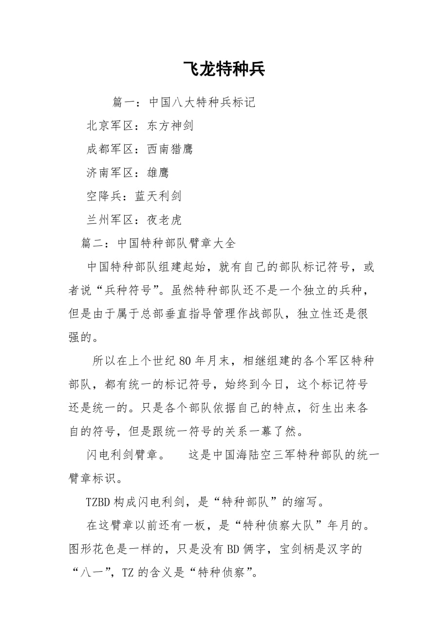 飞龙特种兵_第1页