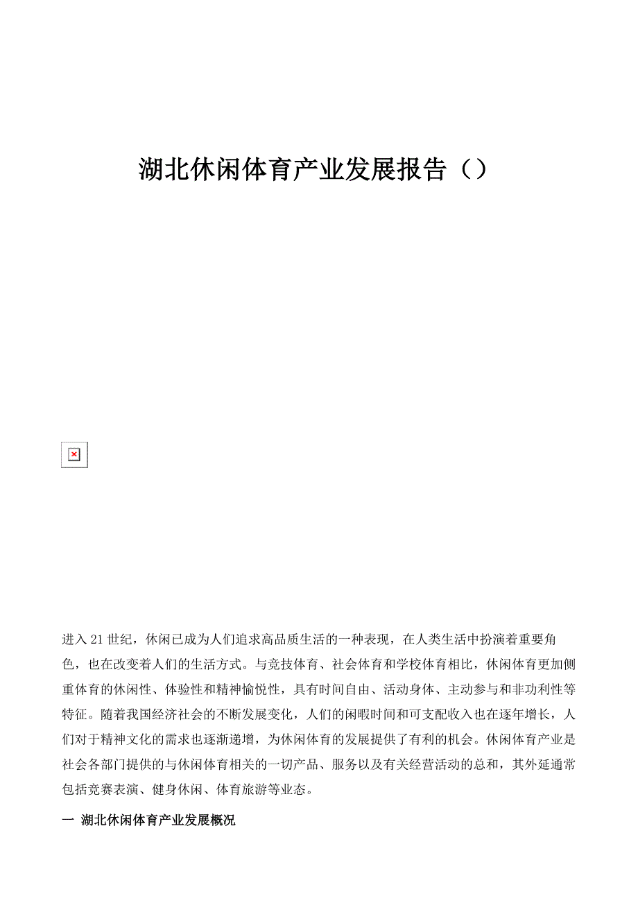 湖北休闲体育产业发展报告_第1页