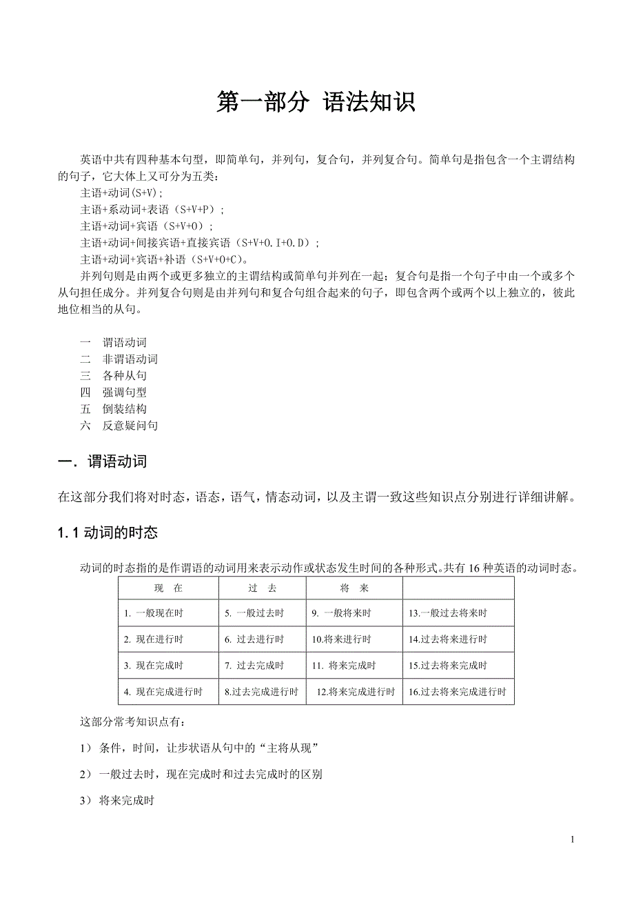 自学考试专题：英语（二）语法讲义_第1页
