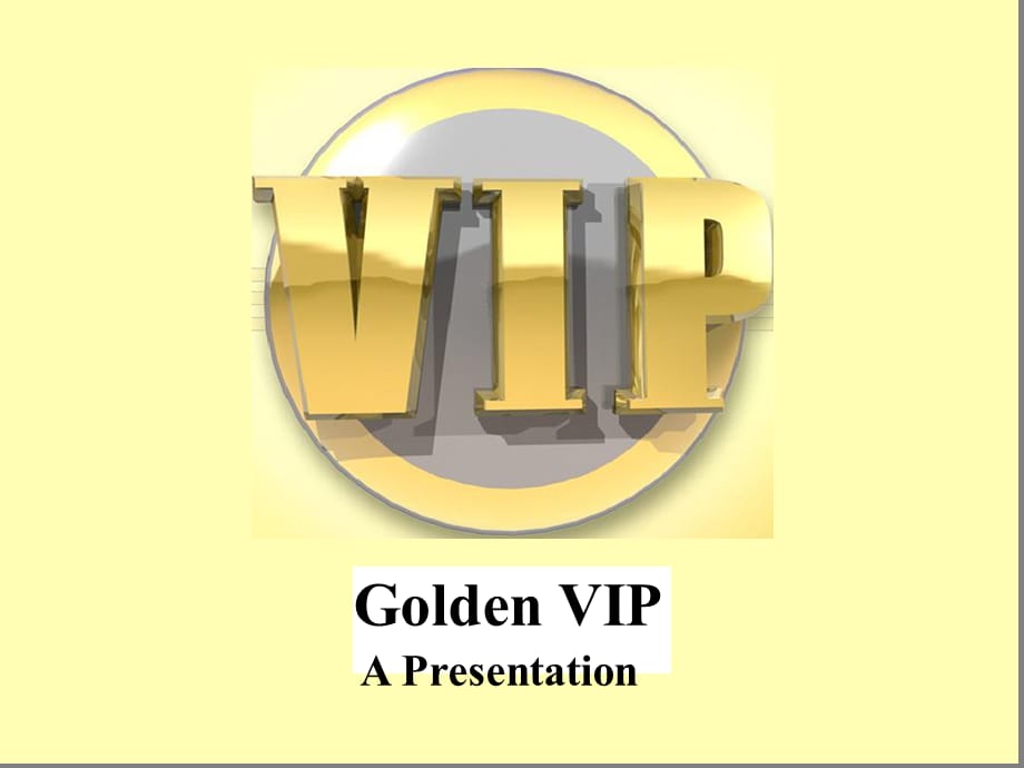动态立体金色VIP字体标示牌PPT模板_第1页