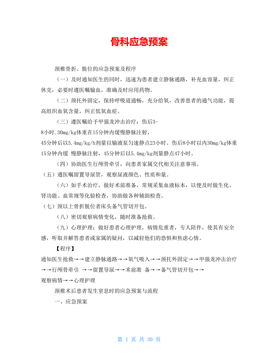 骨科应急预案_第1页