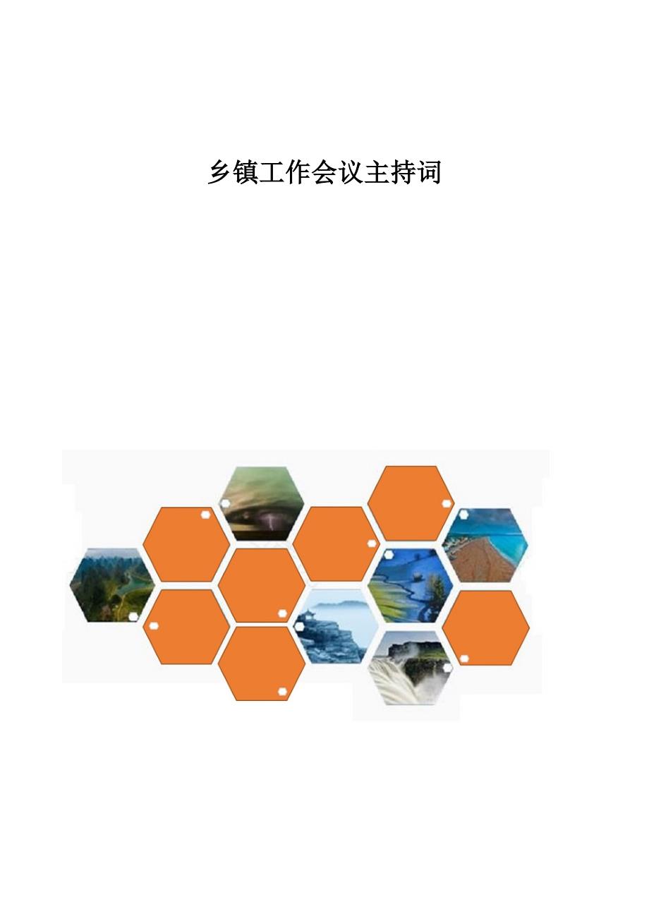 精编-乡镇工作会议主持词_第1页
