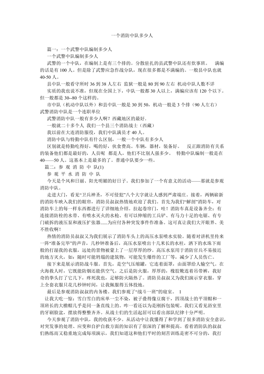一个消防中队多少人参考_第1页