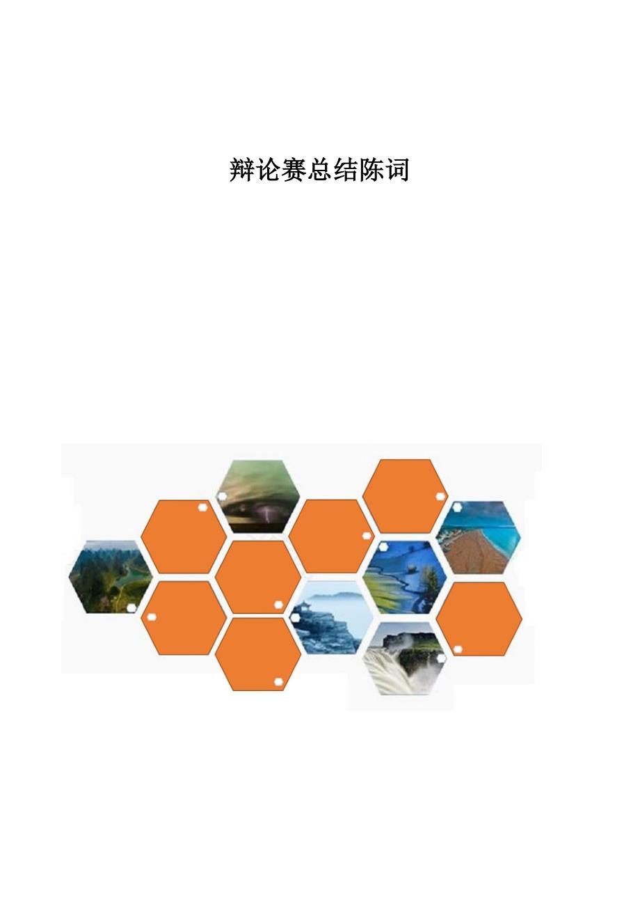 精编-辩论赛总结陈词_第1页