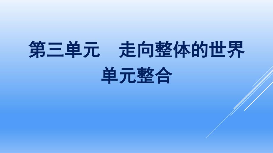 新教材历史人教版必修下册课件-第三单元-走向整体的世界-单元整合_第1页