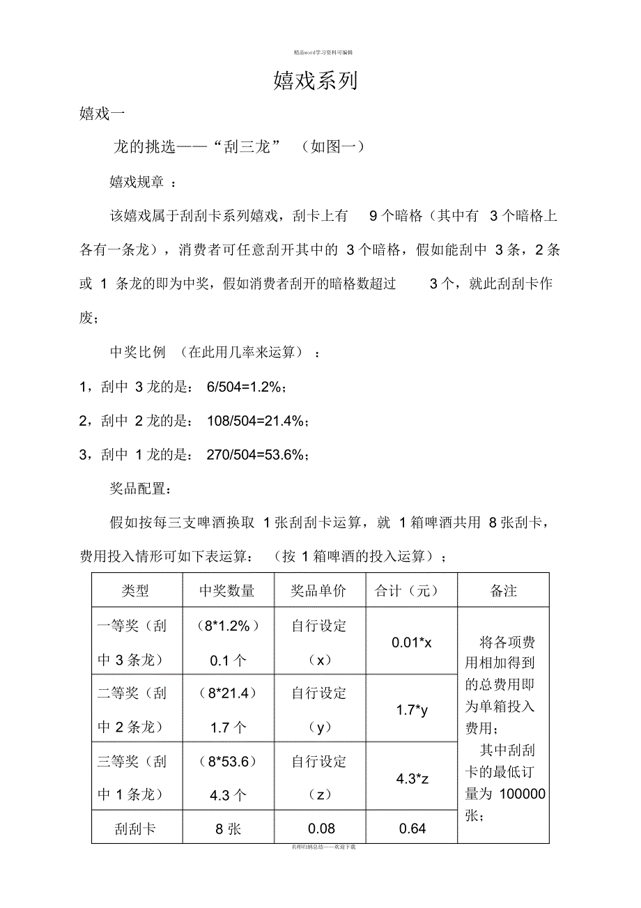 2021年促销游戏方案汇总讲解学习_第1页