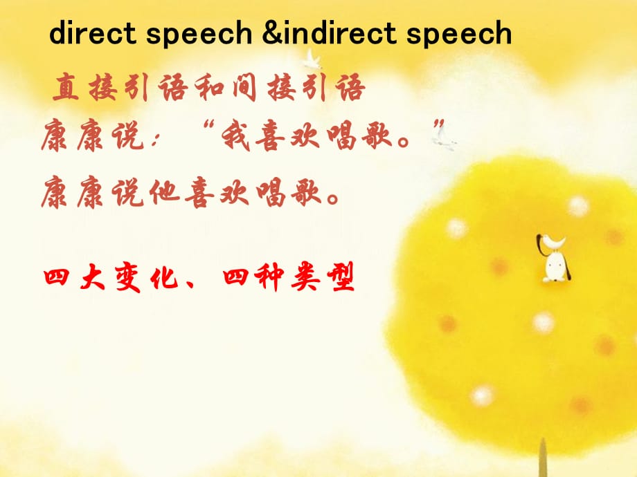 九年级英语全上直接引语变间接引语的课件外研版_第1页