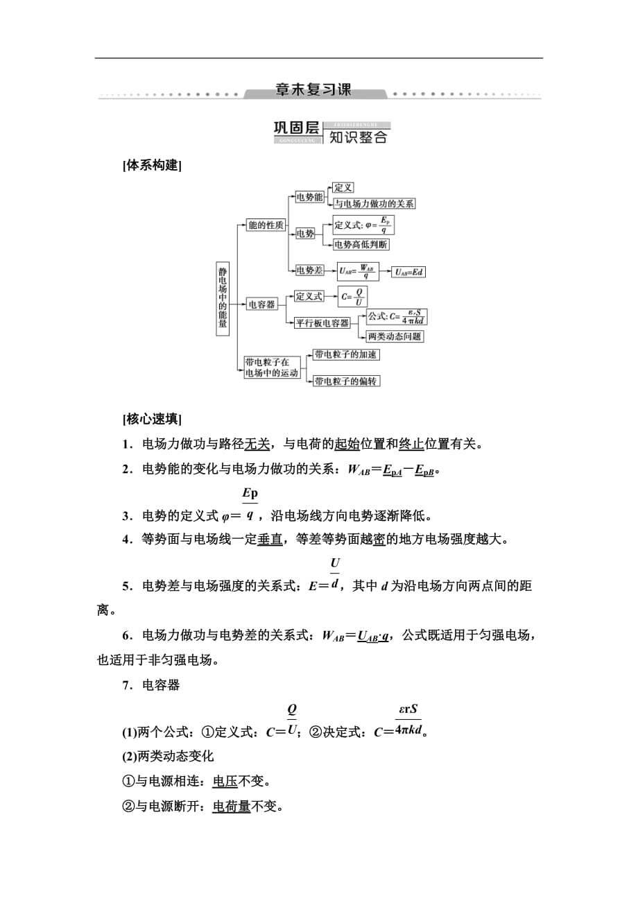人教版高中物理必修第三册学案：第10章 章末复习课(含答案)_第1页