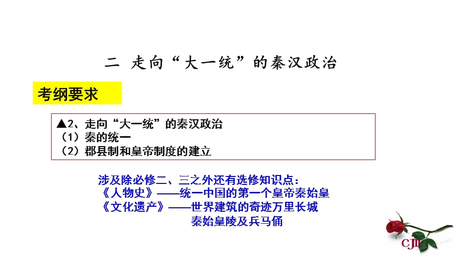 高中历史必修第一册教学课件专题一第2课走向“大一统”的秦汉政治_第1页