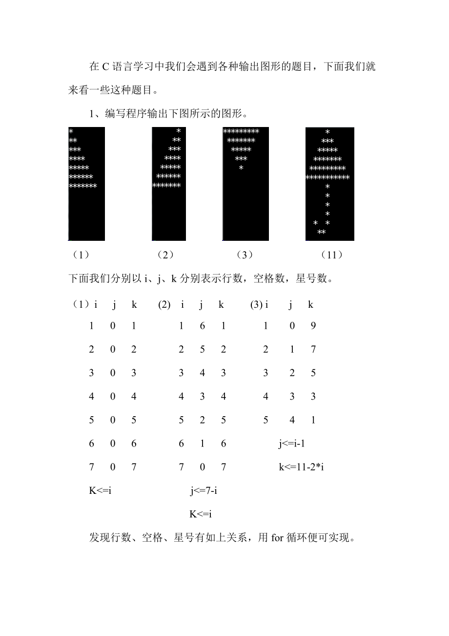 C语言典型例题——关于图形输出_第1页