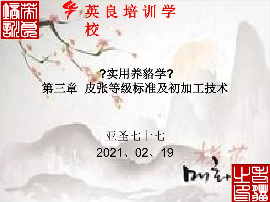 皮张等级标准及初加工技术(共38页)_第1页