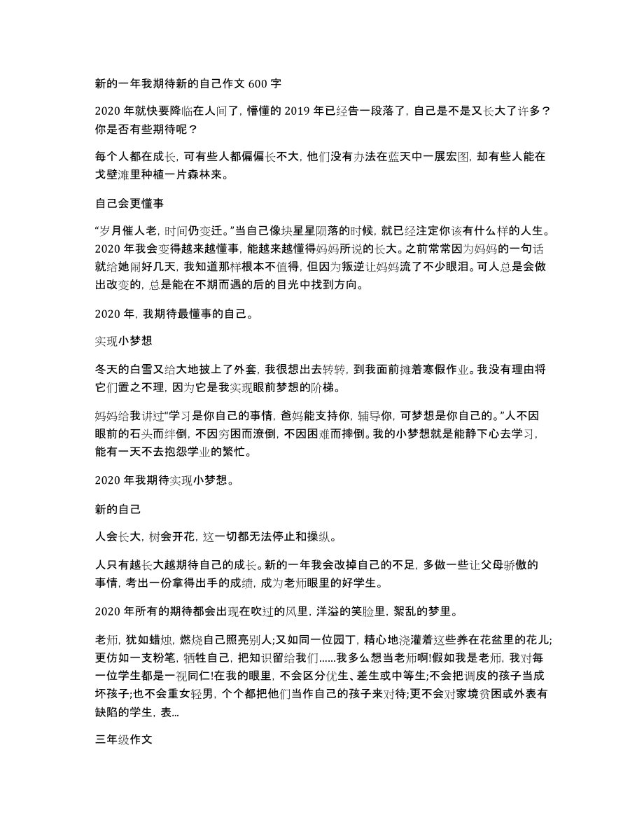 新的一年我期待新的自己作文600字_第1页