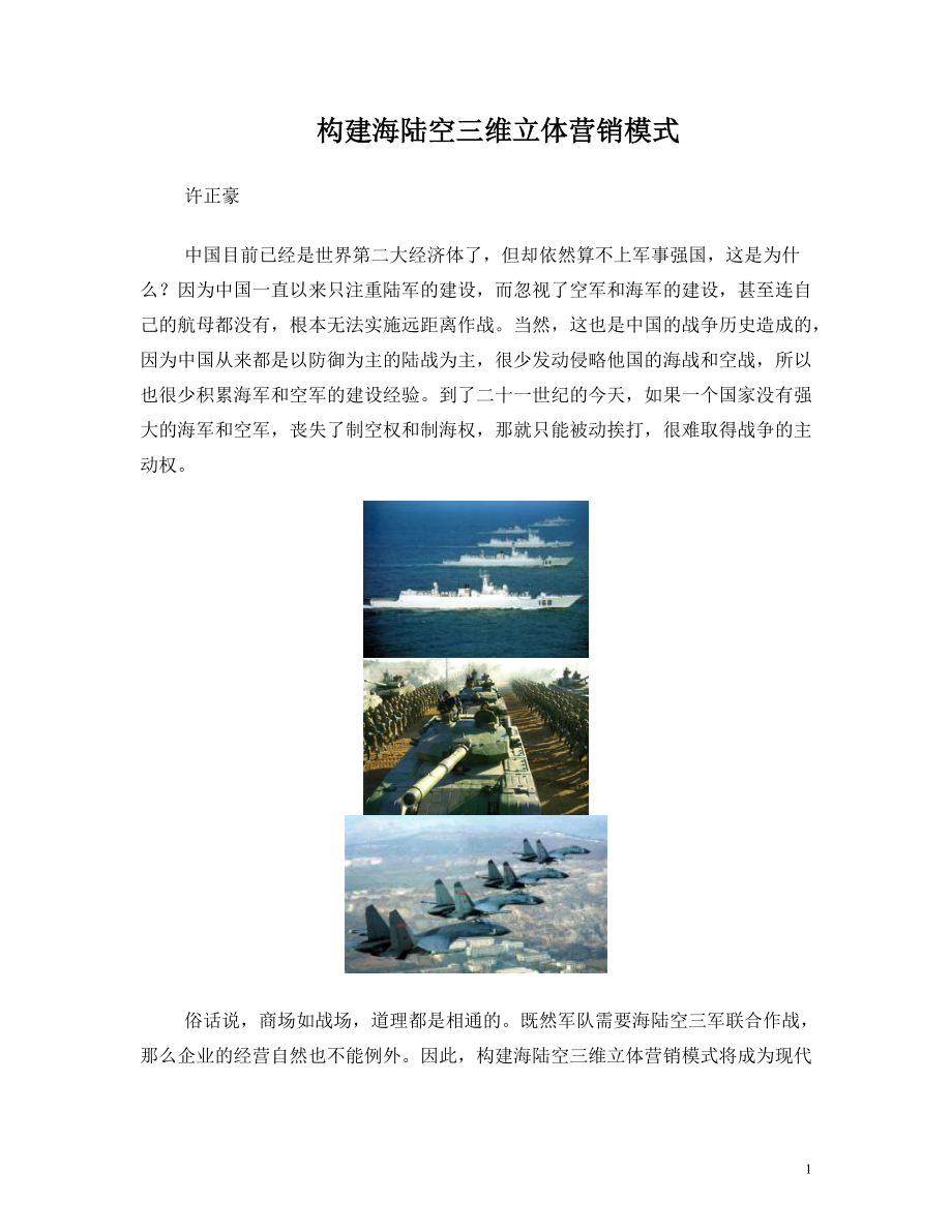 构建海陆空三维立体营销模式_第1页