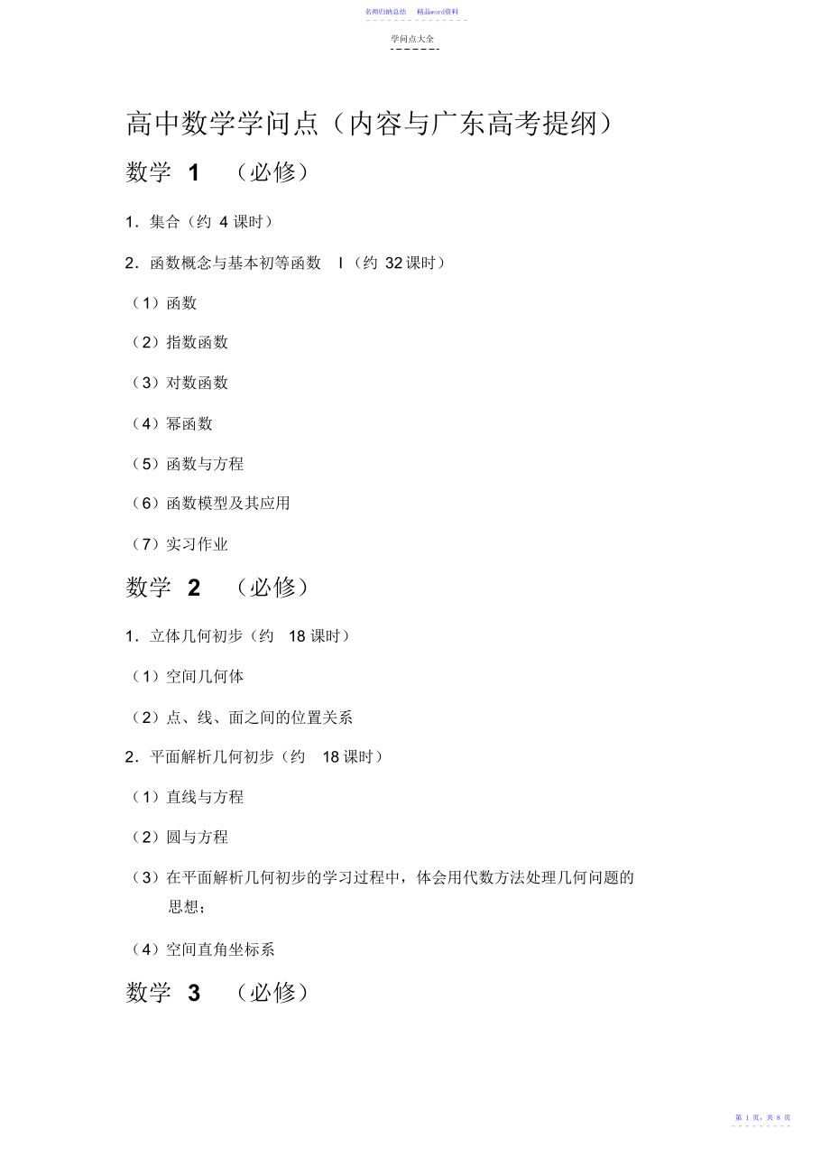 高中数学知识点经典版_第1页