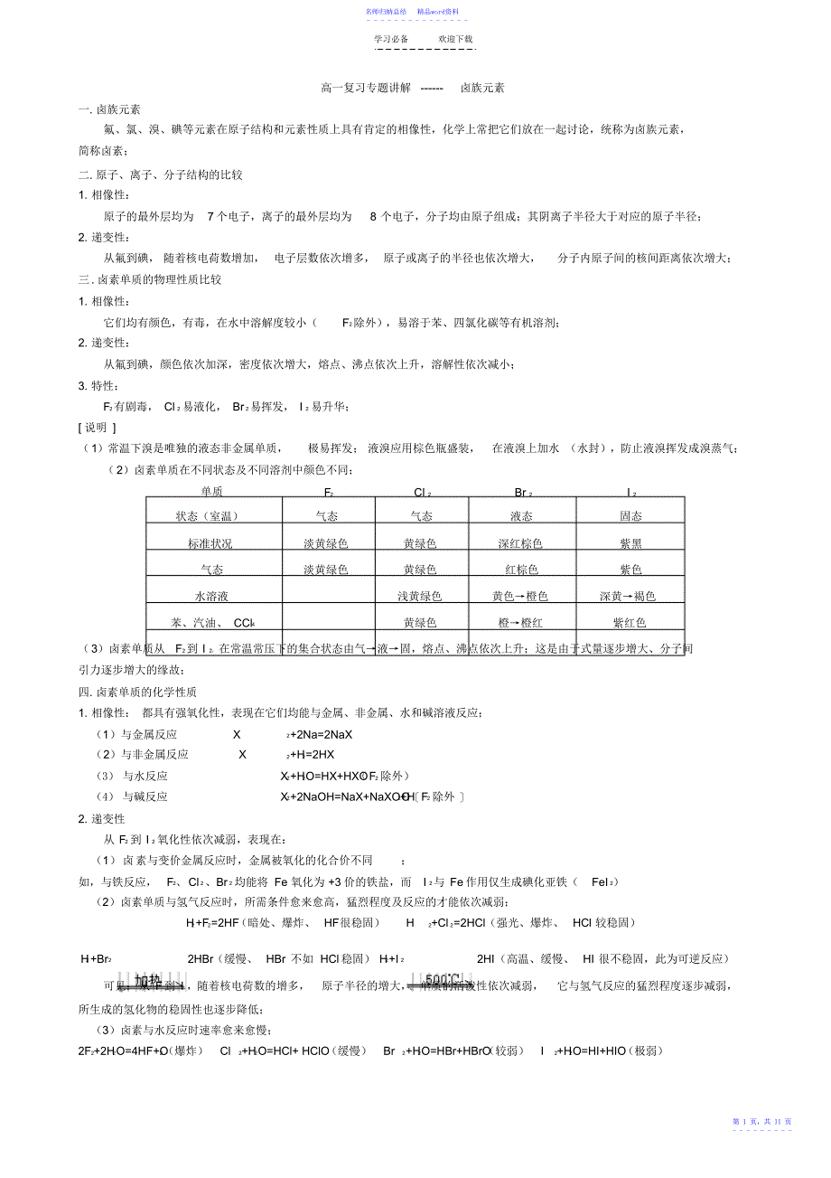 高考复习专题讲解卤族元素_第1页