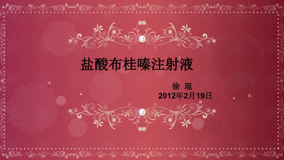 盐酸布桂嗪注射液强痛定教学文案_第1页