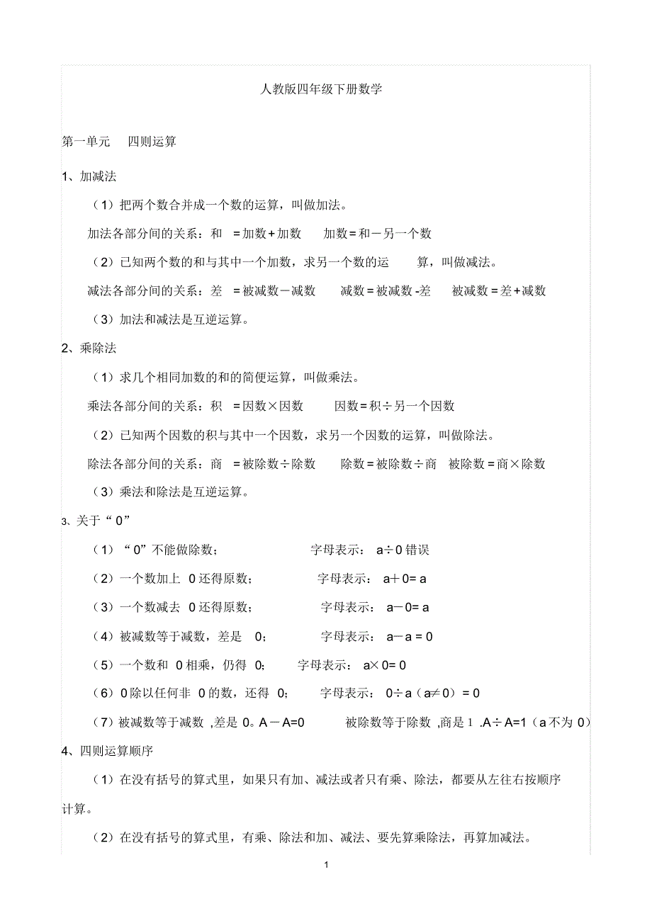 人教版四年级下数学_第1页