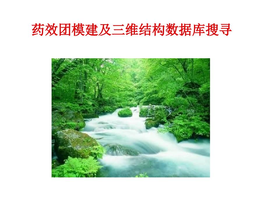 药效基团及三维结构数据库讲义资料_第1页
