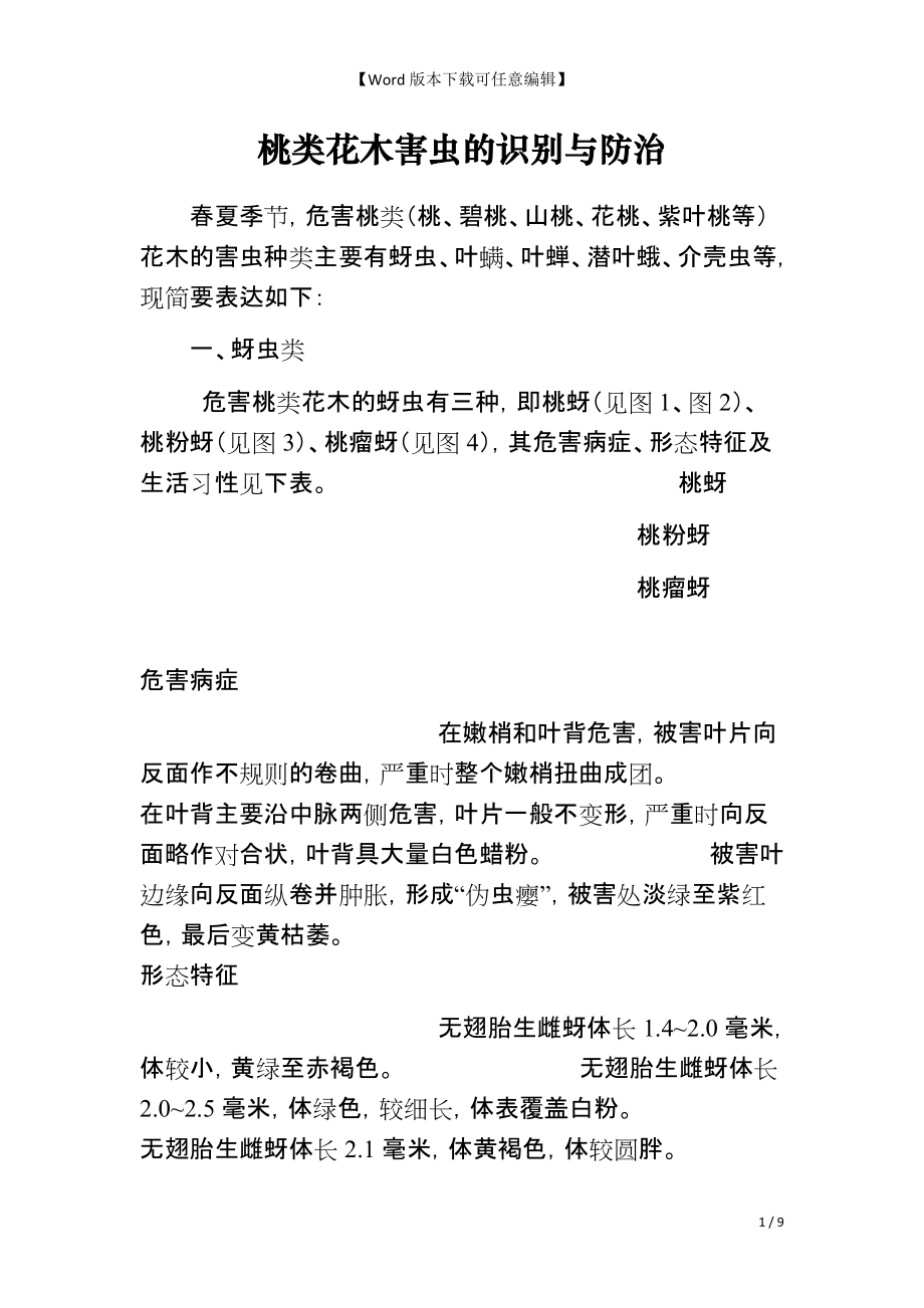 桃类花木害虫的识别与防治_第1页