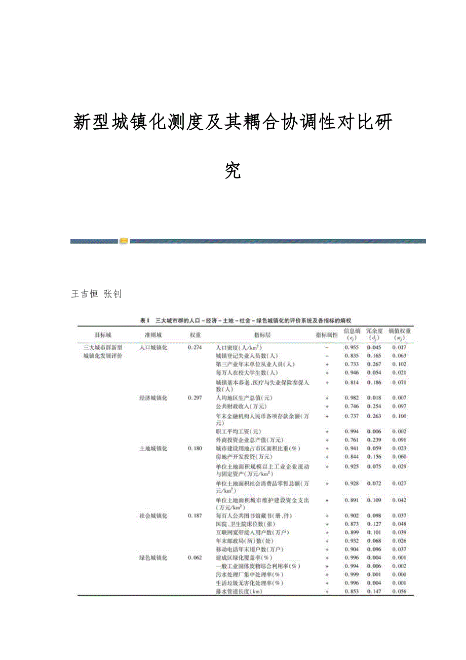 新型城镇化测度及其耦合协调性对比研究_第1页