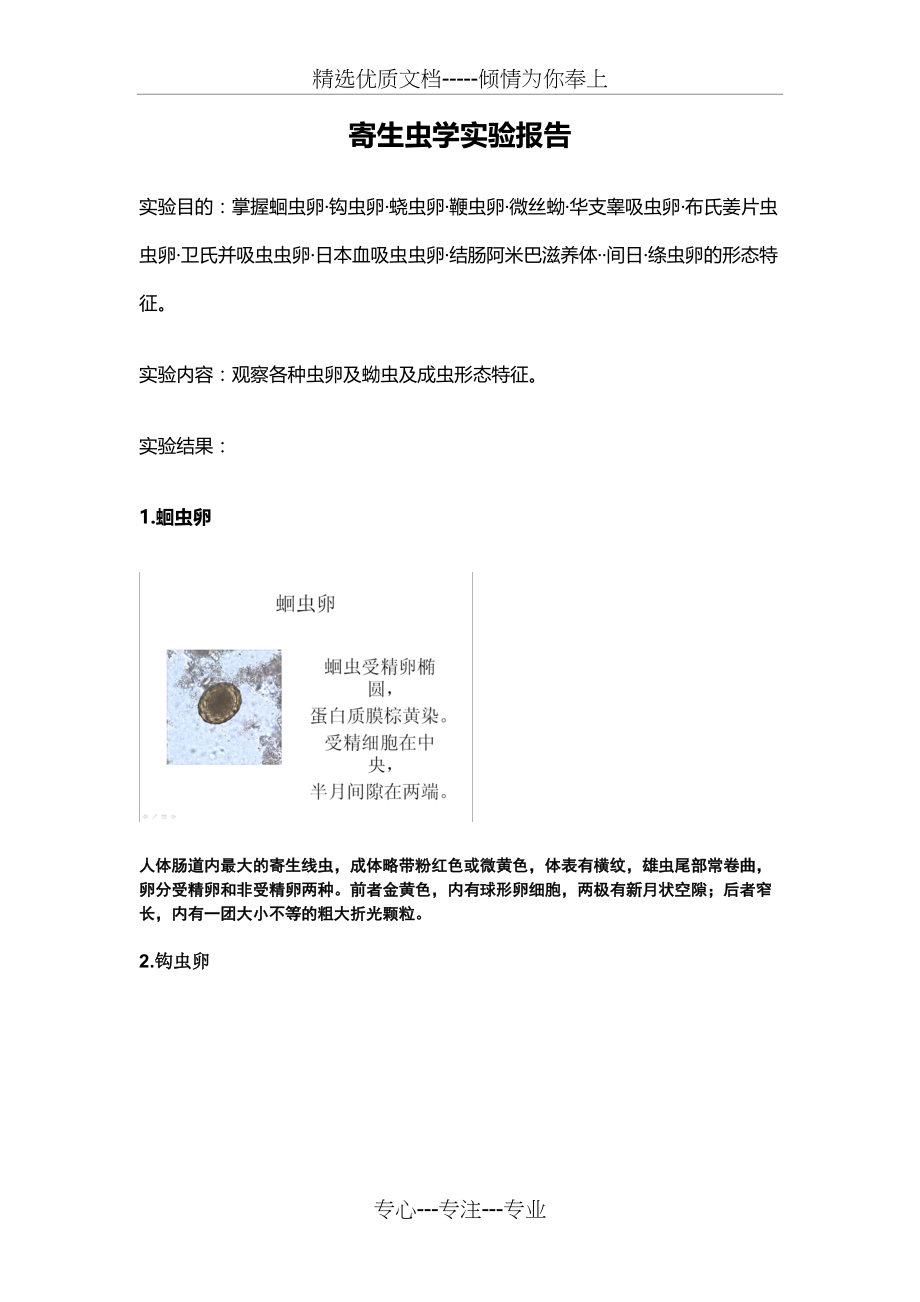 寄生虫实验报告(共9页)_第1页