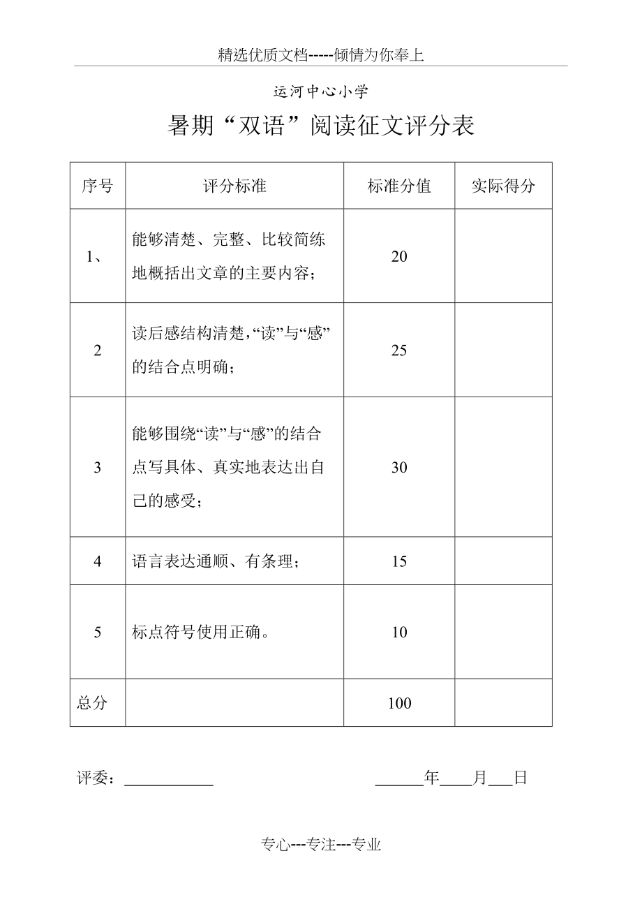 读后感评分表(共1页)_第1页