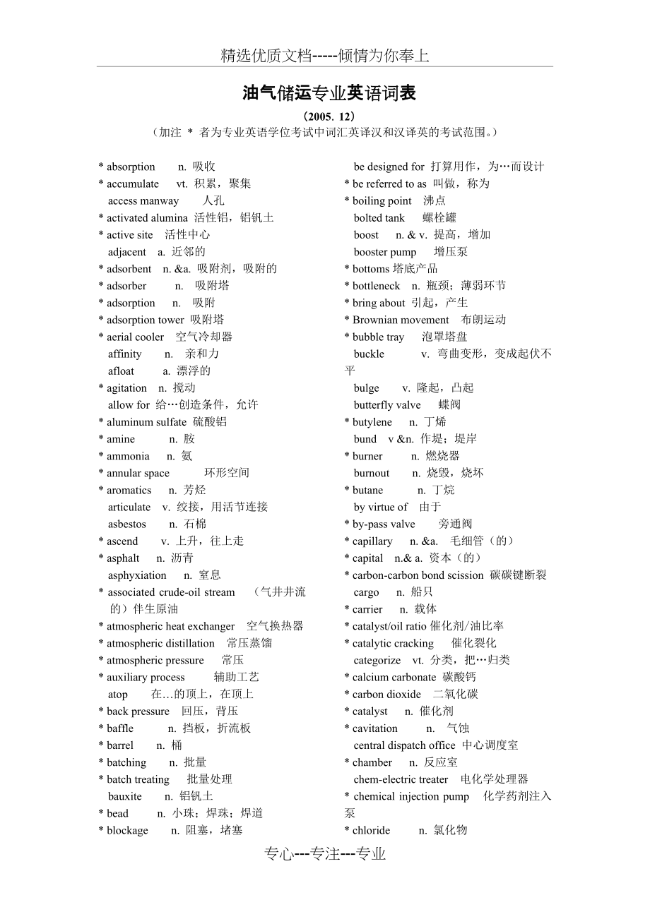 油气储运专业英语词表(共7页)_第1页