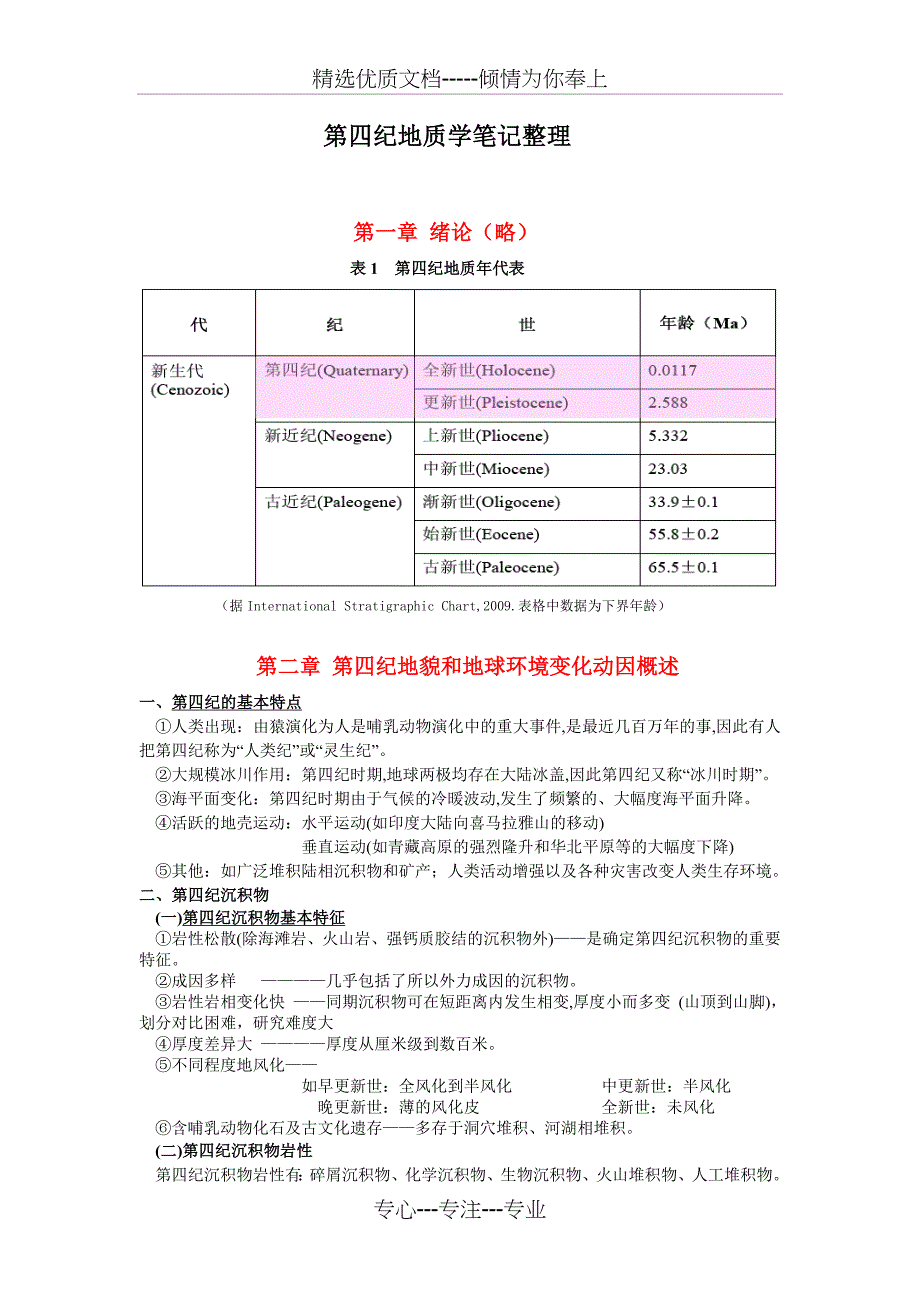 第四纪地质学笔记整理(共24页)_第1页
