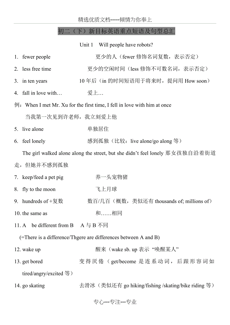 初二英语下册重点短语语法及句型总汇(共48页)_第1页