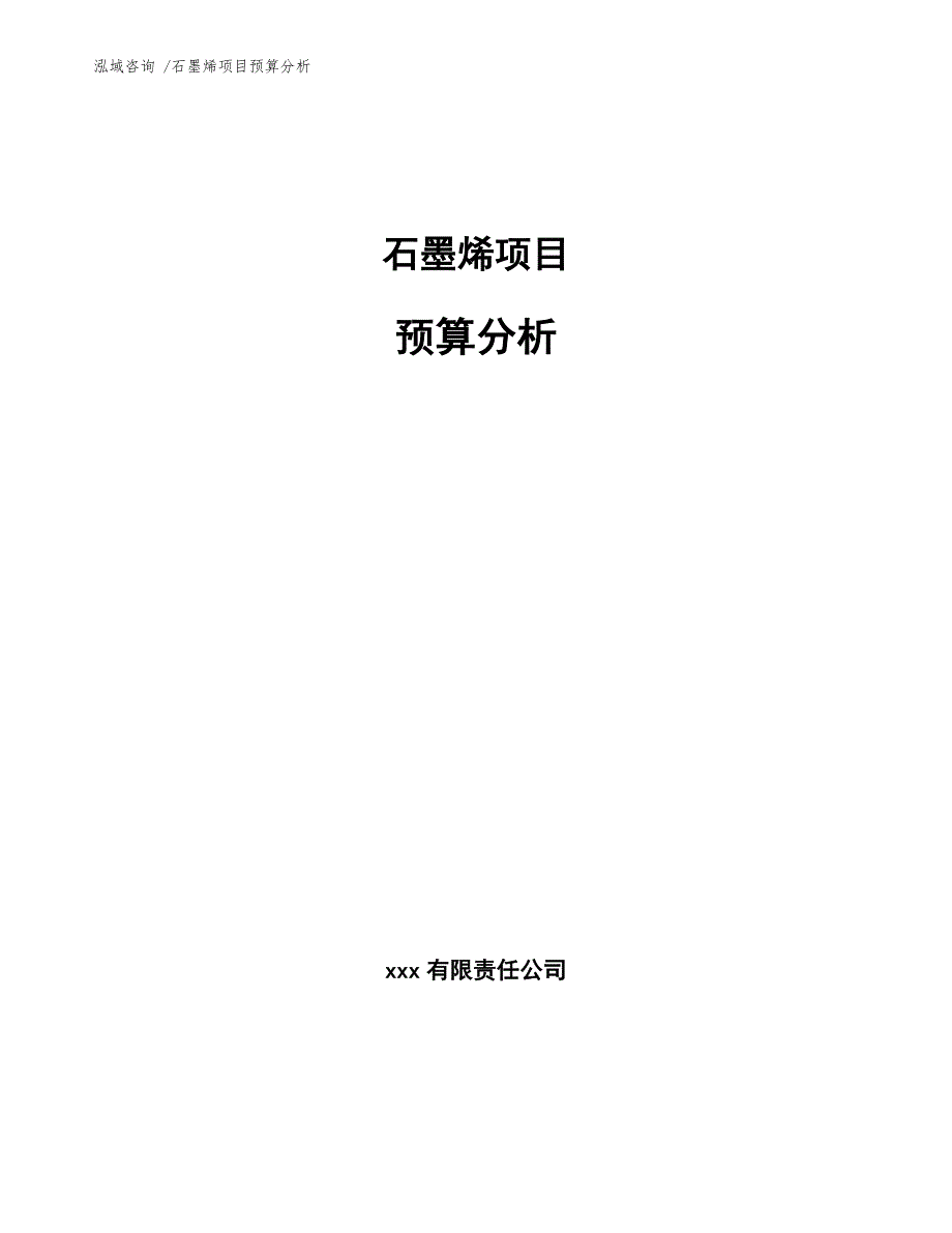 石墨烯项目预算分析（范文参考）_第1页