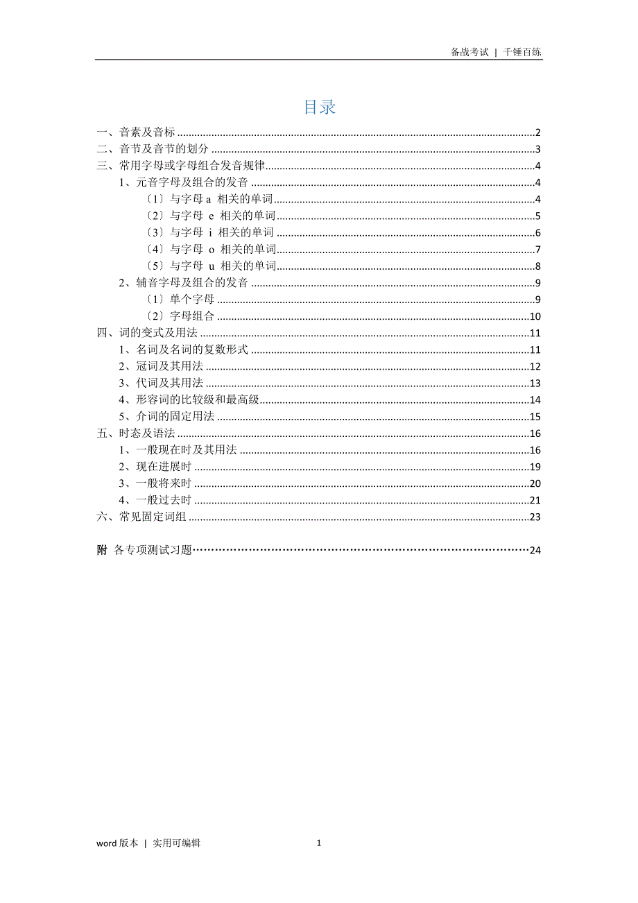 人教版小学英语语法知识点汇总归类_第1页