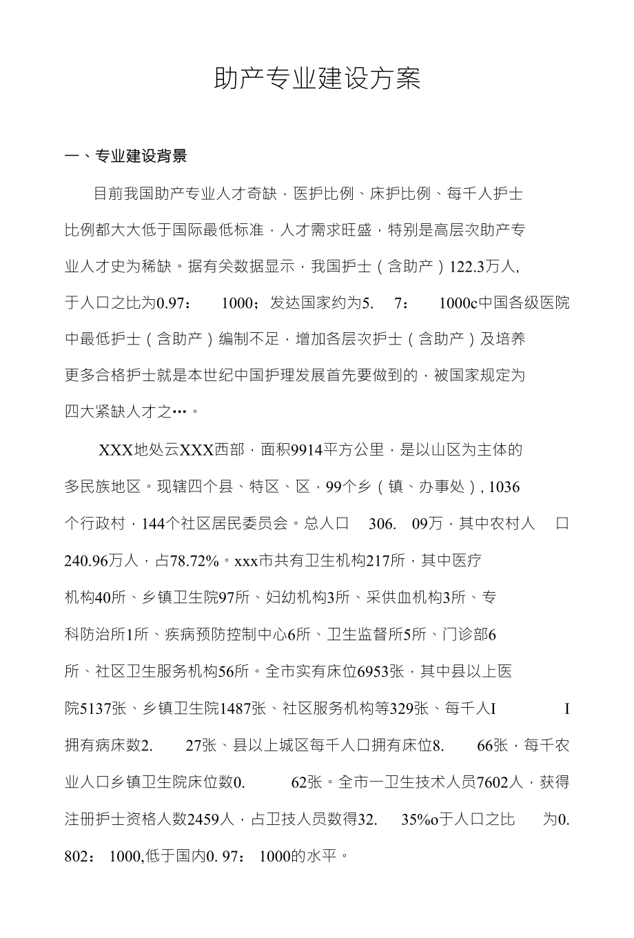 助产专业建设方案_第1页