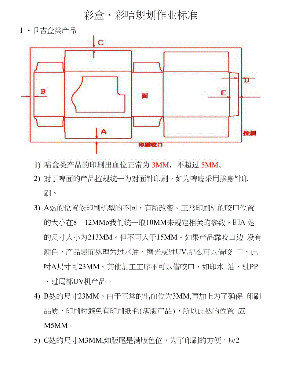彩盒、彩唁规划作业标准_第1页