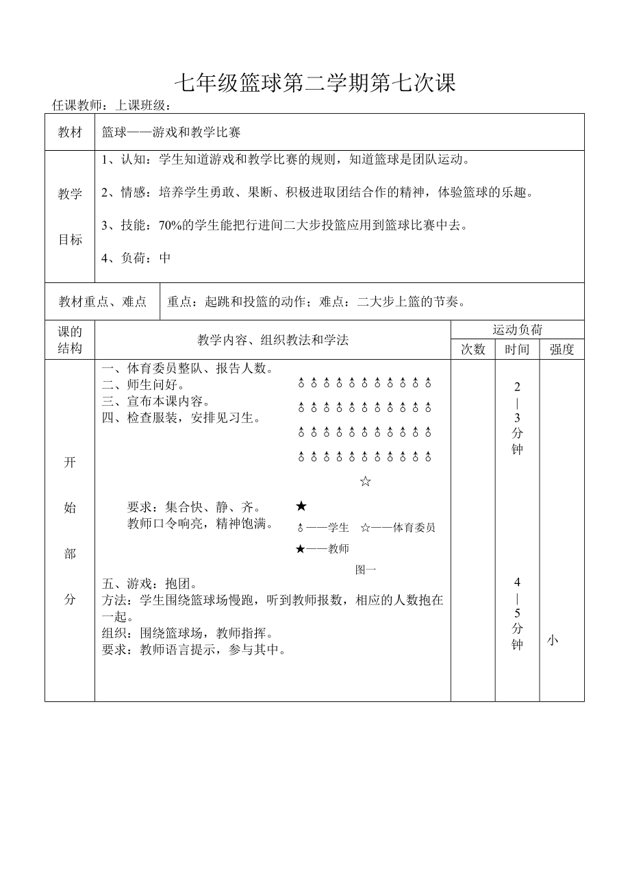 七年级篮球第二学期第七次课_第1页